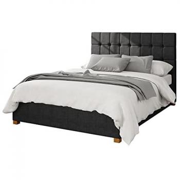 Aspire Sinatra Storage Ottoman – Malham Weave Fabric (Super King, Black)
