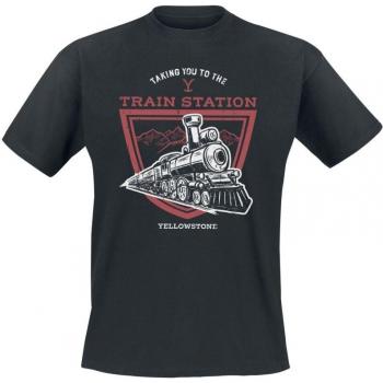 T-Shirt Yellowstone – Taking You to the Train Station – Noir, tailles S à XXL