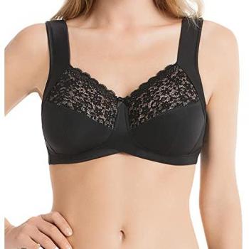 Rosa Faia Wire-Free Havanna Bra (Black, Plus 46C)