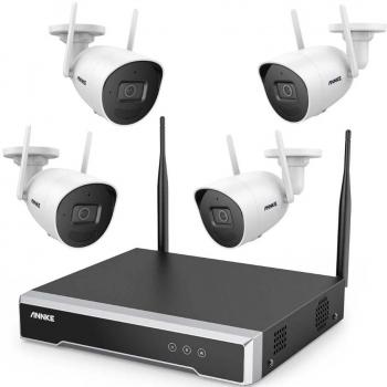 Annke N48WHS+I51CE*4 WLAN IP-UEberwachungskamera-Set 8-Kanal mit 4 Kameras 2560 x 1920 (N48WHS+I51CE*4)