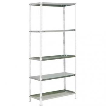 Simonrack - Estantería con tornillos de jardín 5 estantes Blanco/Galvanizado 1800x900x400 mm - Estantería de jardín - garden - Almacenamiento para