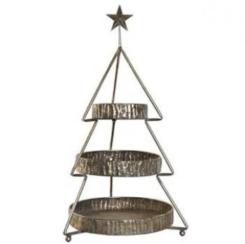 Portafruiti Home Esprit Oro 43x43x79 cm Albero Natalizio