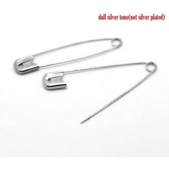 Silver Tone Safety Pins 100PCs 5.1x1.1cm