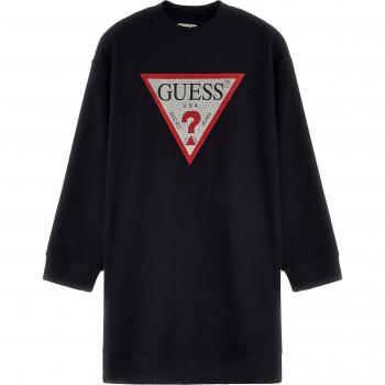 Vestido de jersey de rizo para niña Guess, negro, ajuste regular, modelo J3YK20