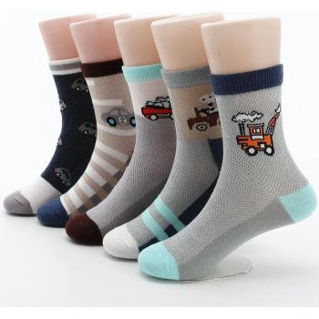 Breathable Cotton Boys Socks - 5 Pairs Lot, Spring Summer 2022