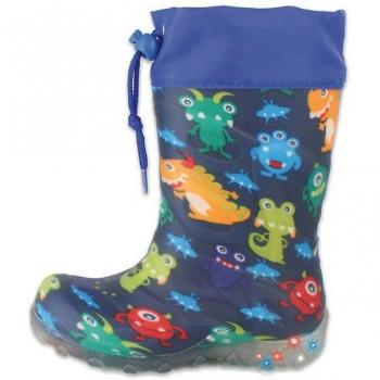 Boots Beck de Agua Azul con Estampado de Monstruo