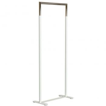 Frost Bukto Kleiderständer, weiß matt/gold poliert, ohne Rollen, 62,8 cm breit