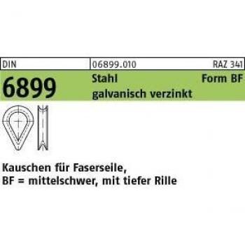 DIN 6899 Kauschen für Faserseile Stahl BF 3,5 / RW 4 galvanisch verzinkt gal Zn S
