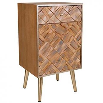 Wanderlust deco Mesita de madera marrón 40x35x71