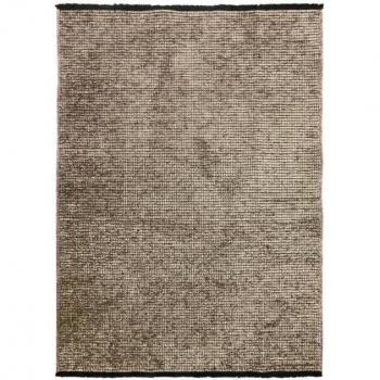 The Deco Factory Tapis tissé plat coton noir et reflet lumière gris 120x170