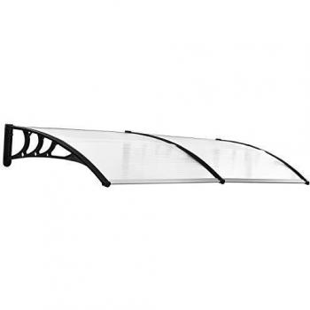 Outsunny 75x195cm Curved Door Window Awning Canopy, Polycarbonate Cover Front Door Patio, UV Rain Snow Protection Shelter Clear