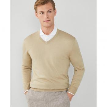 Jersey de lana Gmd Merino Silk beige para hombre Hackett