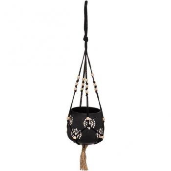 Maceta “Tropic” con Lámpara Integrada – 14 cm x 55 cm – Negro
