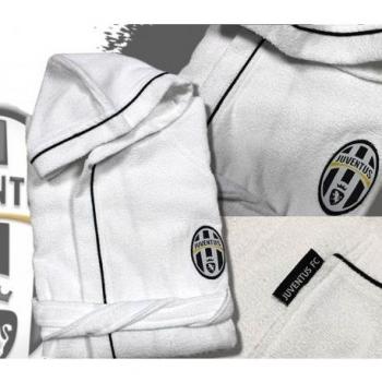 ACCAPPATOIO SALVASPAZIO SPUGNA DI PURO COTONE FC JUVENTUS BIANCO CON LOGO E RIFINITURE NERE.MIS.M.PRODOTTO UFFICIALE