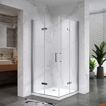 Douche d'angle ATÉA avec portes pliantes H180 cm 75x100 cm