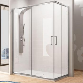 Angular Ducha 80 cm Kassandra con 2 Puertas Correderas Bella de 140 cm