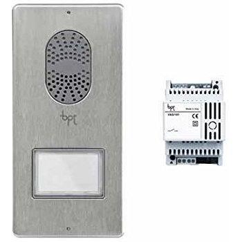 Kit d'interphone BPT comprenant une unité principale et la plaque de rue Lithos (système à 2 fils)