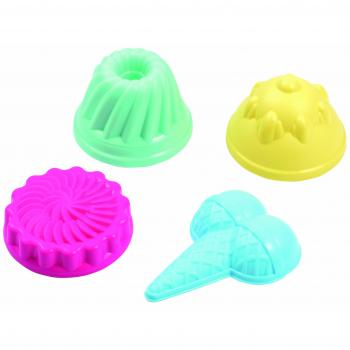 Ecoiffier Jeu de Plein Air Filet 4 Moules à Sable Délices