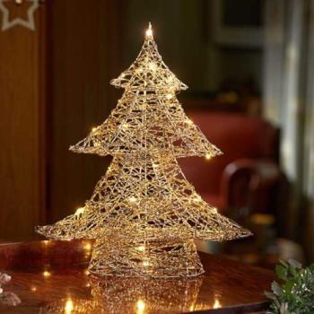 Samuel Alexander 60 CM Portable Gold‑Weave Lighted Tree