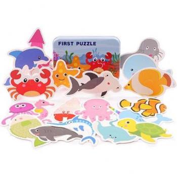 Iron Box Educational Puzzle Set for Infants - Vehicle, Fruit, Animal Themes