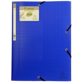 Forever PP 3-Flap Folder with Elastics, A4 Size, Blue, Set of 15