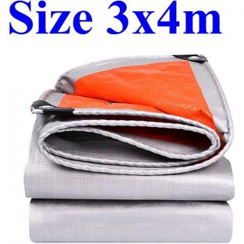Silver-Orange PE Tarpaulin Shade Sail