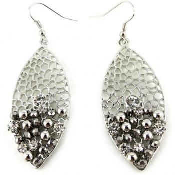 Pendientes de Diseño Sissi Gris Plata N0734