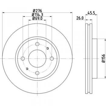 HELLA 8DD 355 112-951 Disco freno anteriore