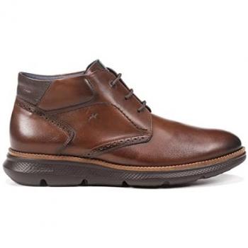 Fluchos para hombre. F1353 Zapatos de piel marrón (45), Plano, Cordones, Casual, Habana