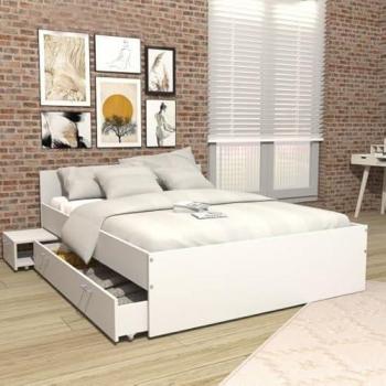 Twist Comfort 140×190 avec 2 Chevets et 1 Tiroir