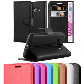 Funda Libro Violeta de Manganeso para Samsung Galaxy J1 2016