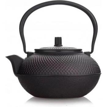Gietijzeren theepot met roestvrijstaal infuus voor kokend water