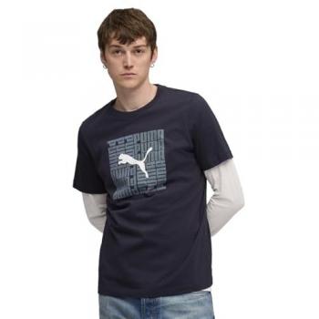 Camiseta Puma Box Tee Azul Marinho para Homens
