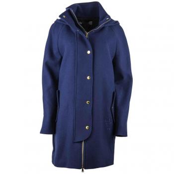 Love Moschino Blue Wool Blend Parka - Size: XL