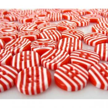 50Pc Mixed Round Stripe Resin Sewing Buttons for Scrapbooking