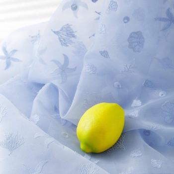 Tissu en dentelle brodée haute densité bleu eau fait à la main pour robe de mariée