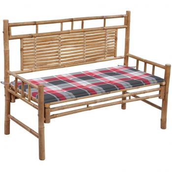 Banco “Día y Noche” con cojín de bambú, 120 cm – VidaXL