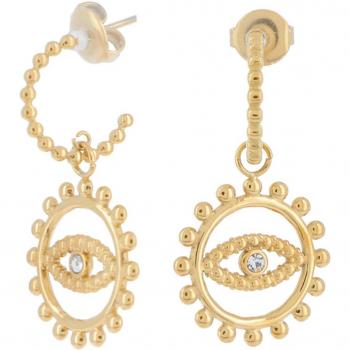 Pendientes de Aro 'Cléopatra' en Acero Dorado y Blanco - 15 mm - 17 mm