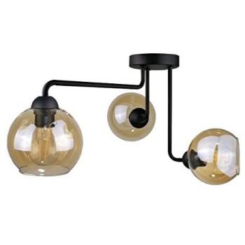 Keter Monde Multi Arm Semi Flush Ceiling Light Black, 50cm, 3x E27