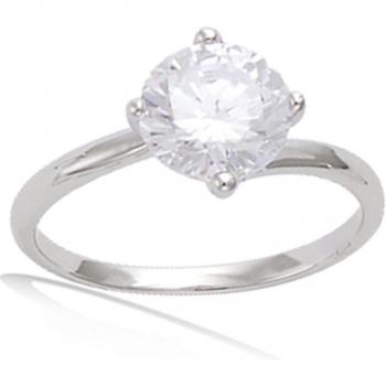 Rhodium-Finished Silver Ring 'Unique' - 8 mm 52