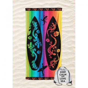 Serviette Éponge Coton Jeko Surf avec Sac à Dos