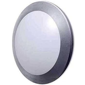 Aplique de pared Novolux PIRO para exteriores, diámetro 27,5 cm, grado de protección IP66, casquillo GX53, LED T2, potencia 11W, flujo luminoso 1300 lm, temperatura de color 3000K, acabado gris
