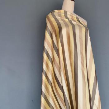 Pure Silk Charmeuse Tailor Shop – Dark Green & White Pinstripe