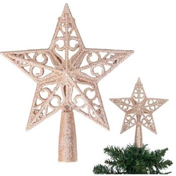 Elegant Glow Rose Gold Christmas Star Decor