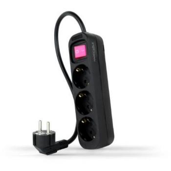 Nanocable regleta 3 tomas interruptor 1.4m - color negro