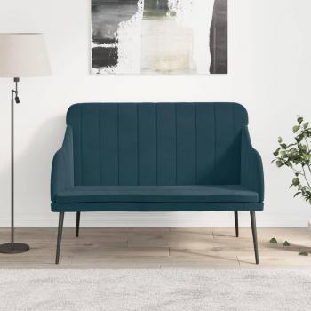 Panca blu 110x76x80 cm in velluto vitaXL