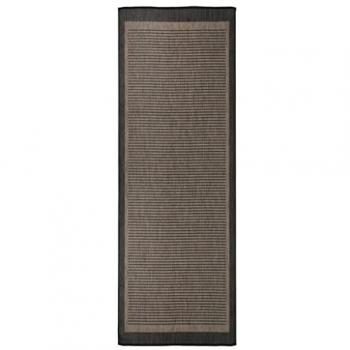 Tappeto da Esterni a Tessitura Piatta 80x250 cm Marrone Scuro cod mxl 73652