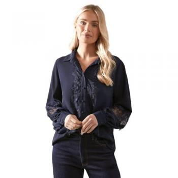 Petite Georgette Blouse with Lace Detail