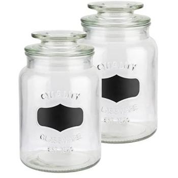 APS Vorratsglas, (Set, 2 tlg.), mit Beschriftungsfeld, luftdichter Verschluss
