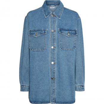 Vero Moda Camicia Naya Oversized a Maniche Lunghe Blu Denim XL